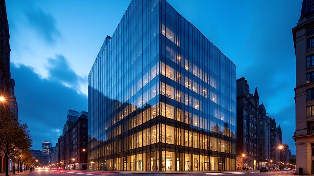 Modern office building in West End with glass architecture