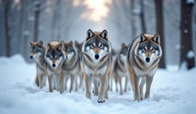 Team dynamics visualized as a wolf pack hunt hierarchy