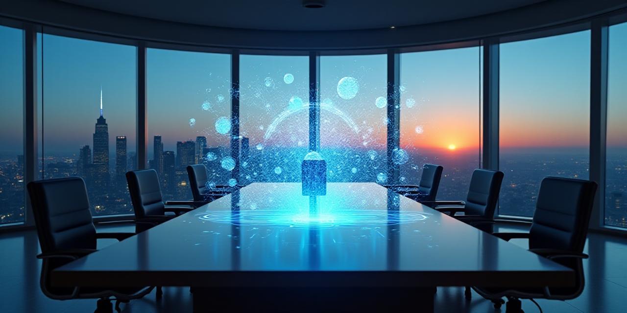 Executive board meeting discussing high-level narrative strategy